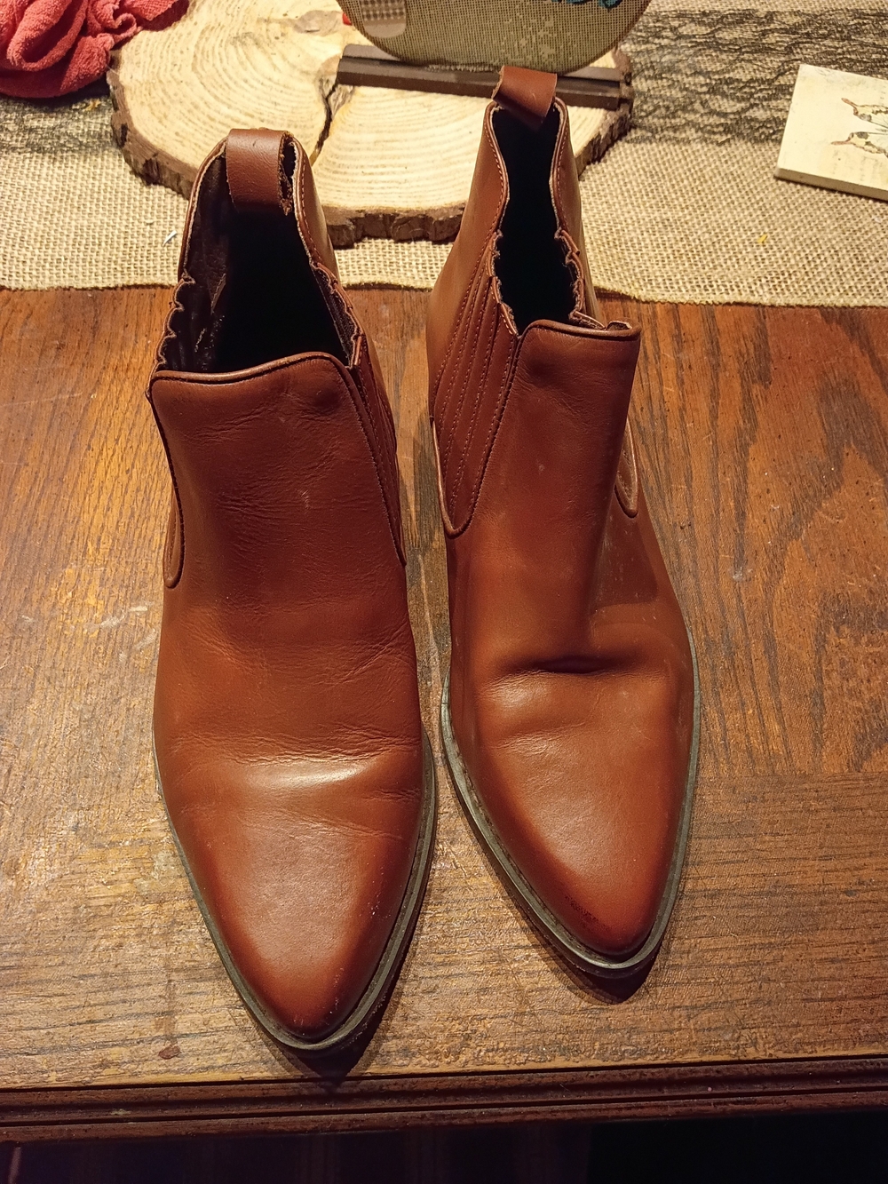 Vintage Women's  Brown Leather Urban Trends By Premie Footwear -Boots -